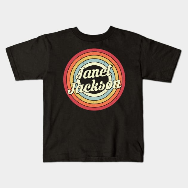 Janet Proud Name Retro Rainbow Tribute Kids T-Shirt by Alien Landscape Store